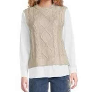 CHARLIE B Cable Knit Sweater/Vest
